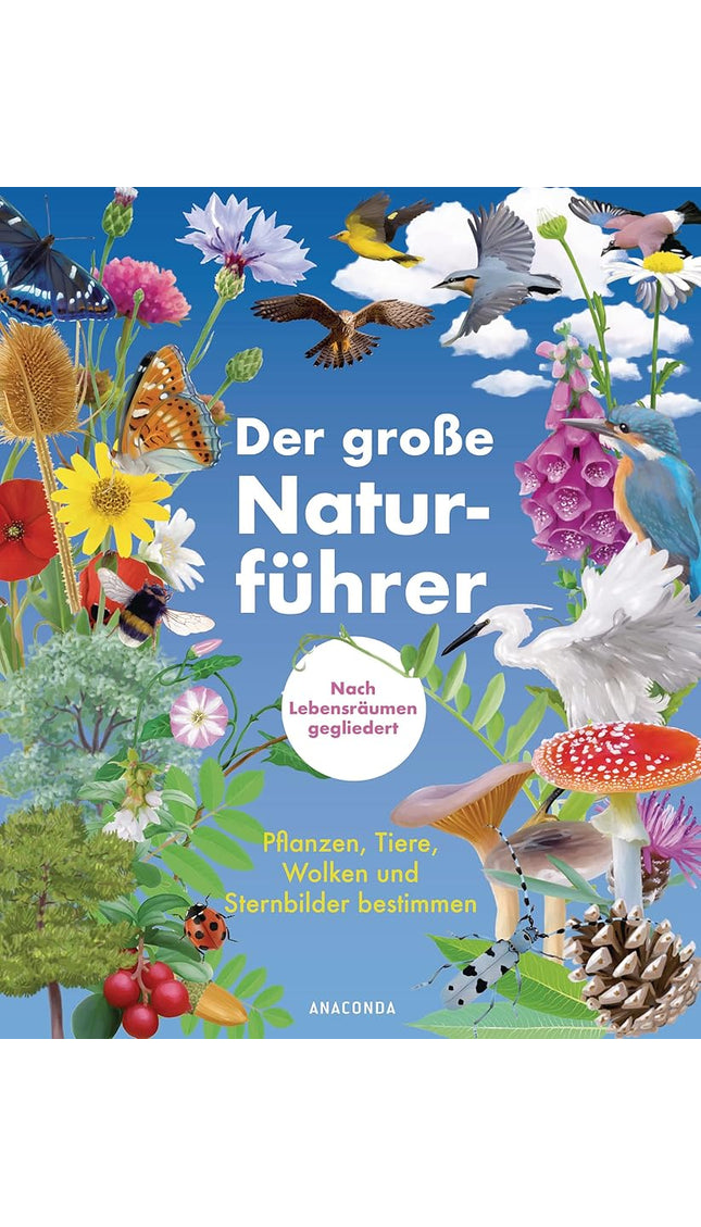 Der große Naturführer. Pflanzen, Tiere, Wolken und Sternbilder bestimmen. Nach Lebensräumen gegliedert: Berge, Küste, Wald, Wiese, Seen & Flüsse cover image