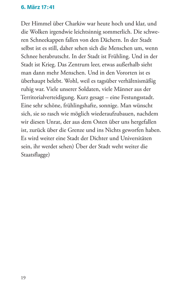 Himmel über Charkiw: Nachrichten vom Überleben im Krieg