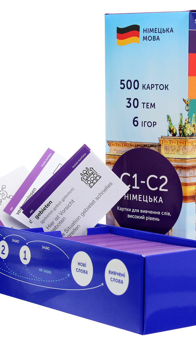 500 карток для вивчення німецької. Високий рівень C1-C2